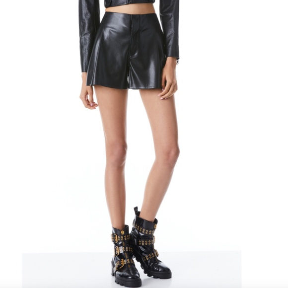 Alice + Olivia STEFFIE VEGAN LEATHER SHORT - Picture 5 of 13